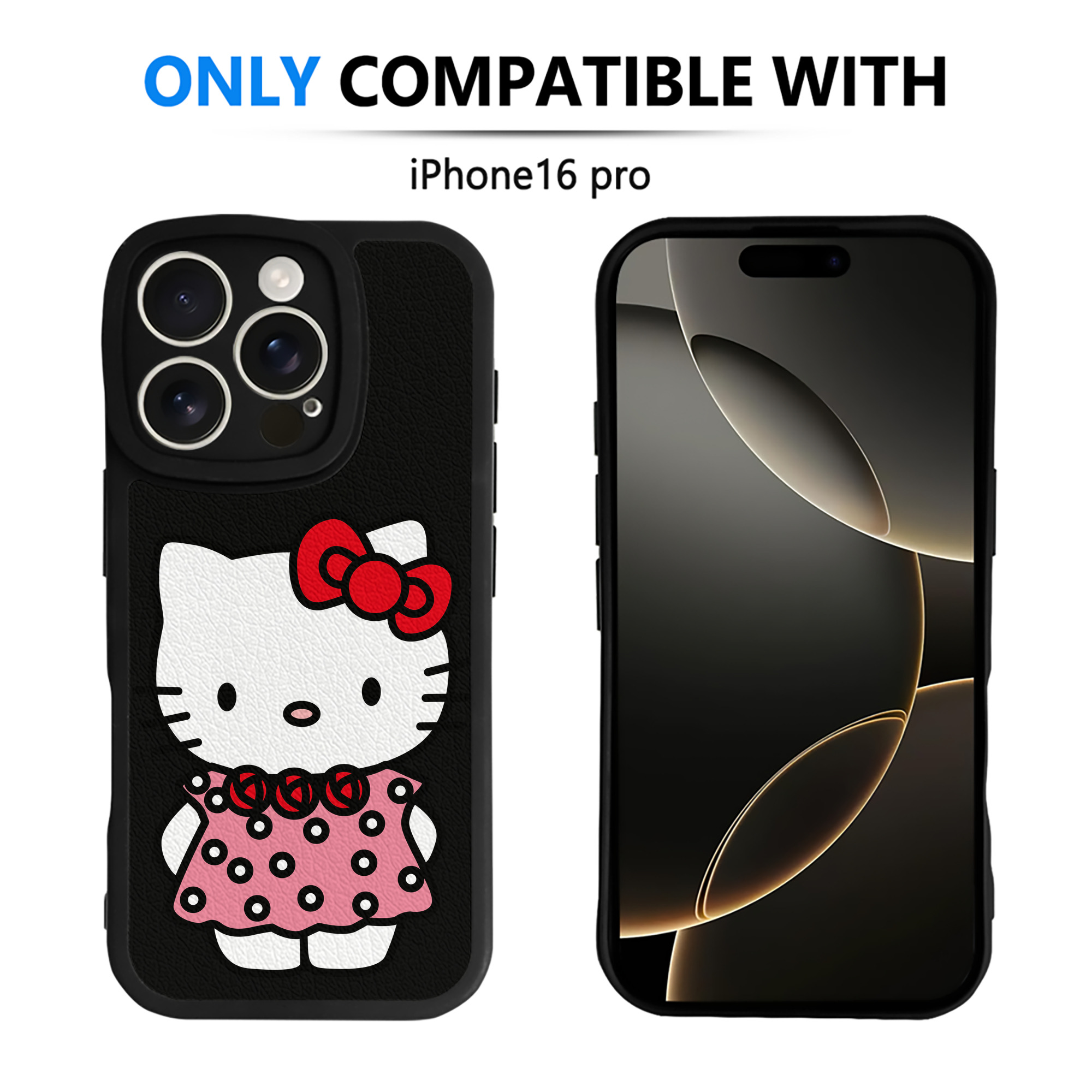 （画像用） Hello Kitty ハローキティ 【iPhone 16シリーズ対応】シリコンスマホケース（レザー調） 材質：シリコン